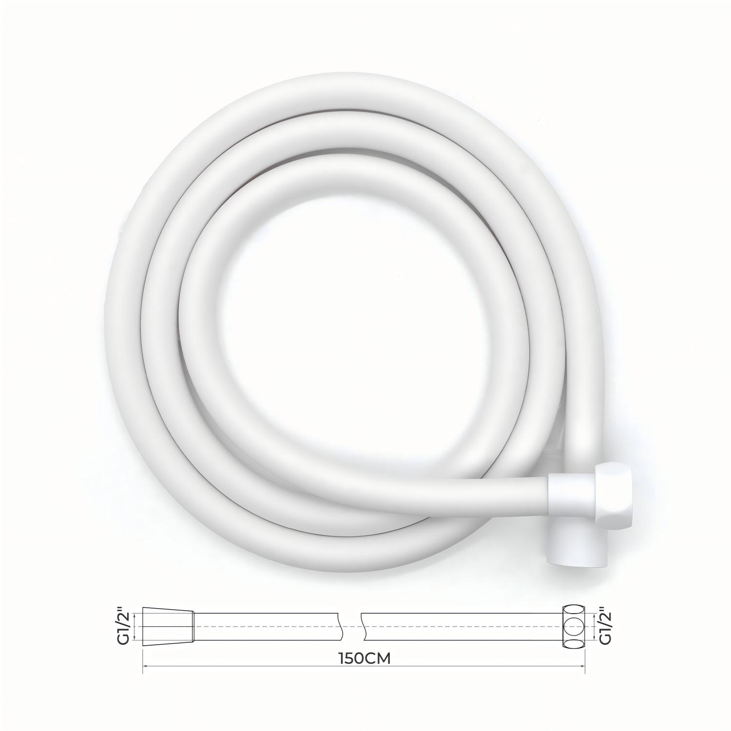 White Smooth Shower Hose