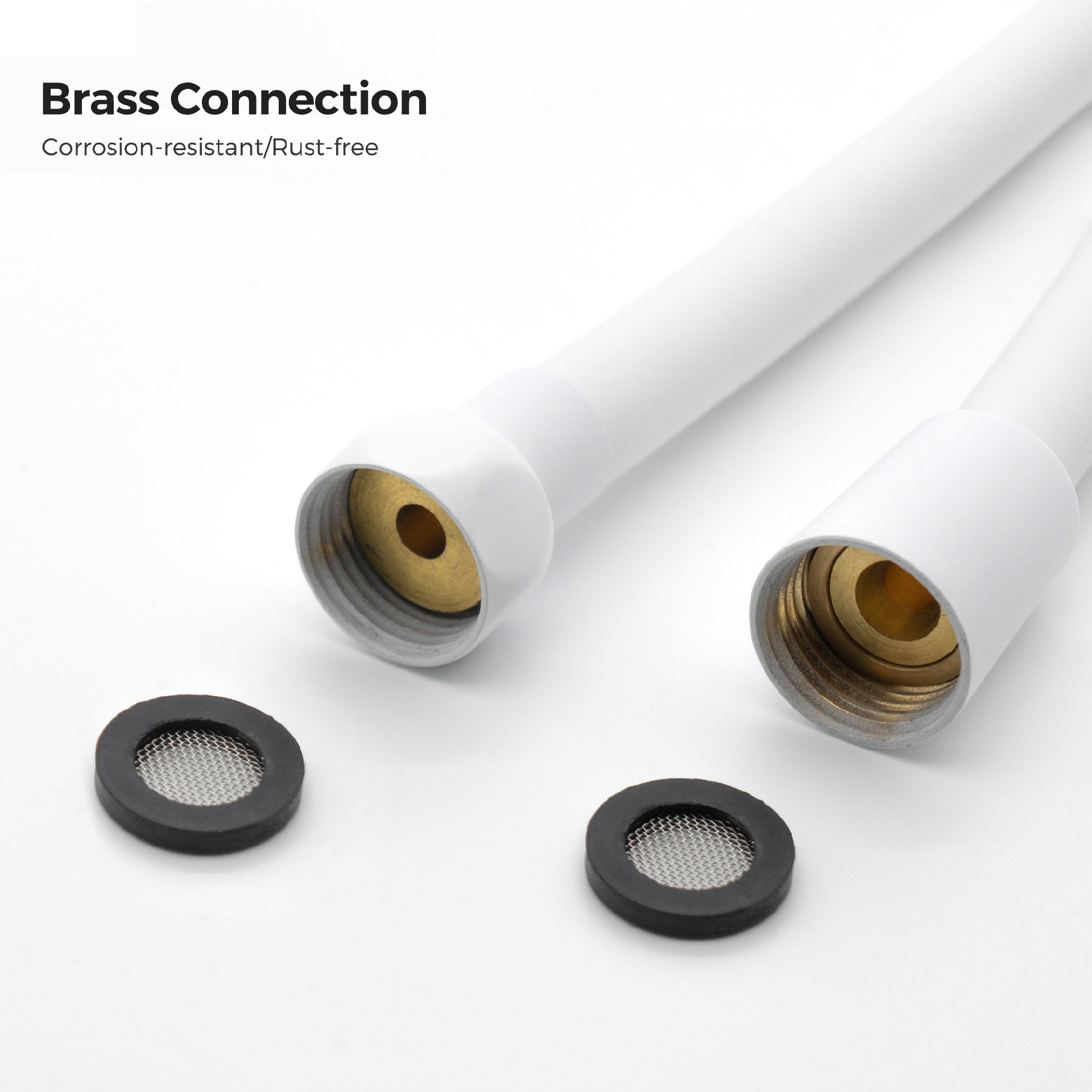 White Smooth Shower Hose