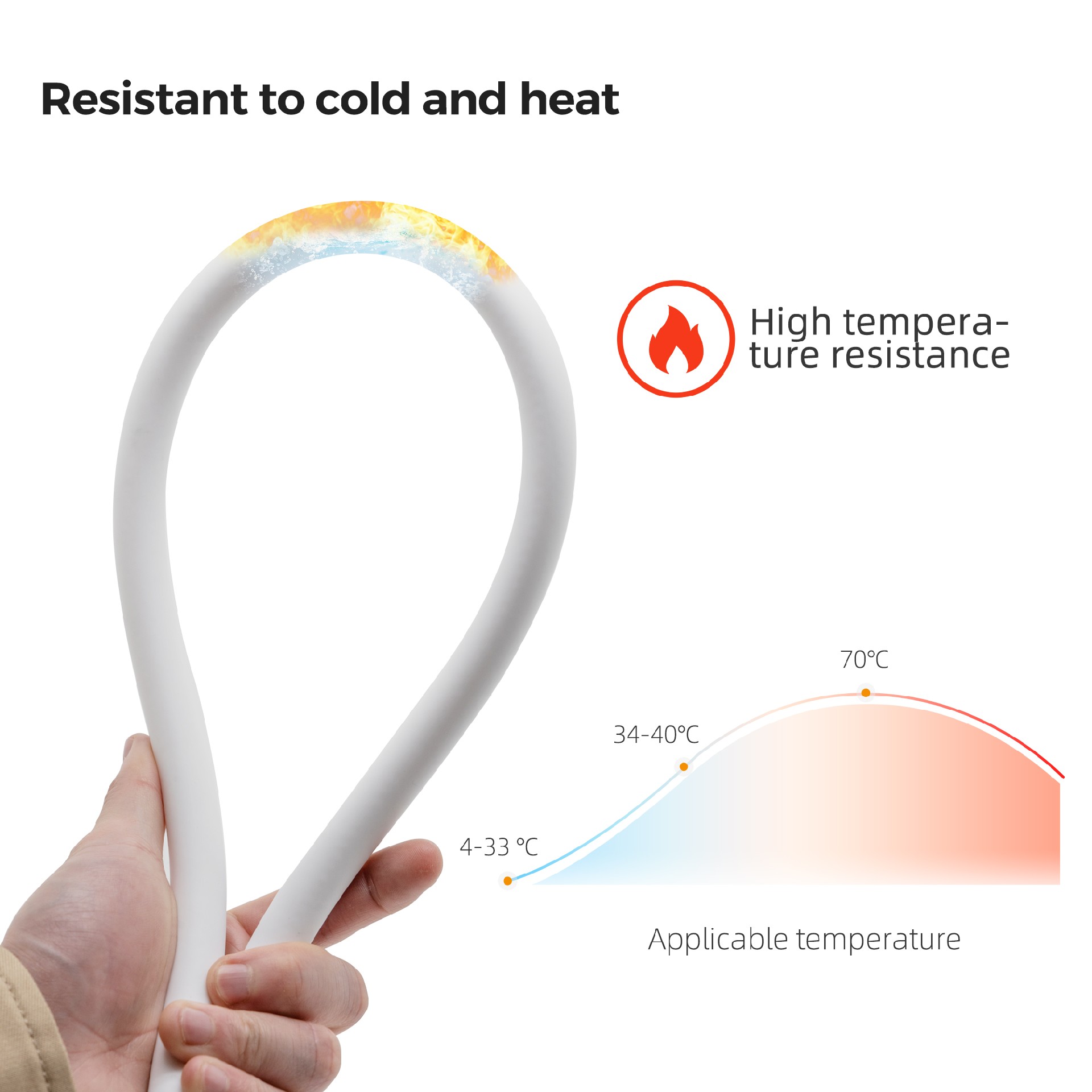 White Smooth Shower Hose