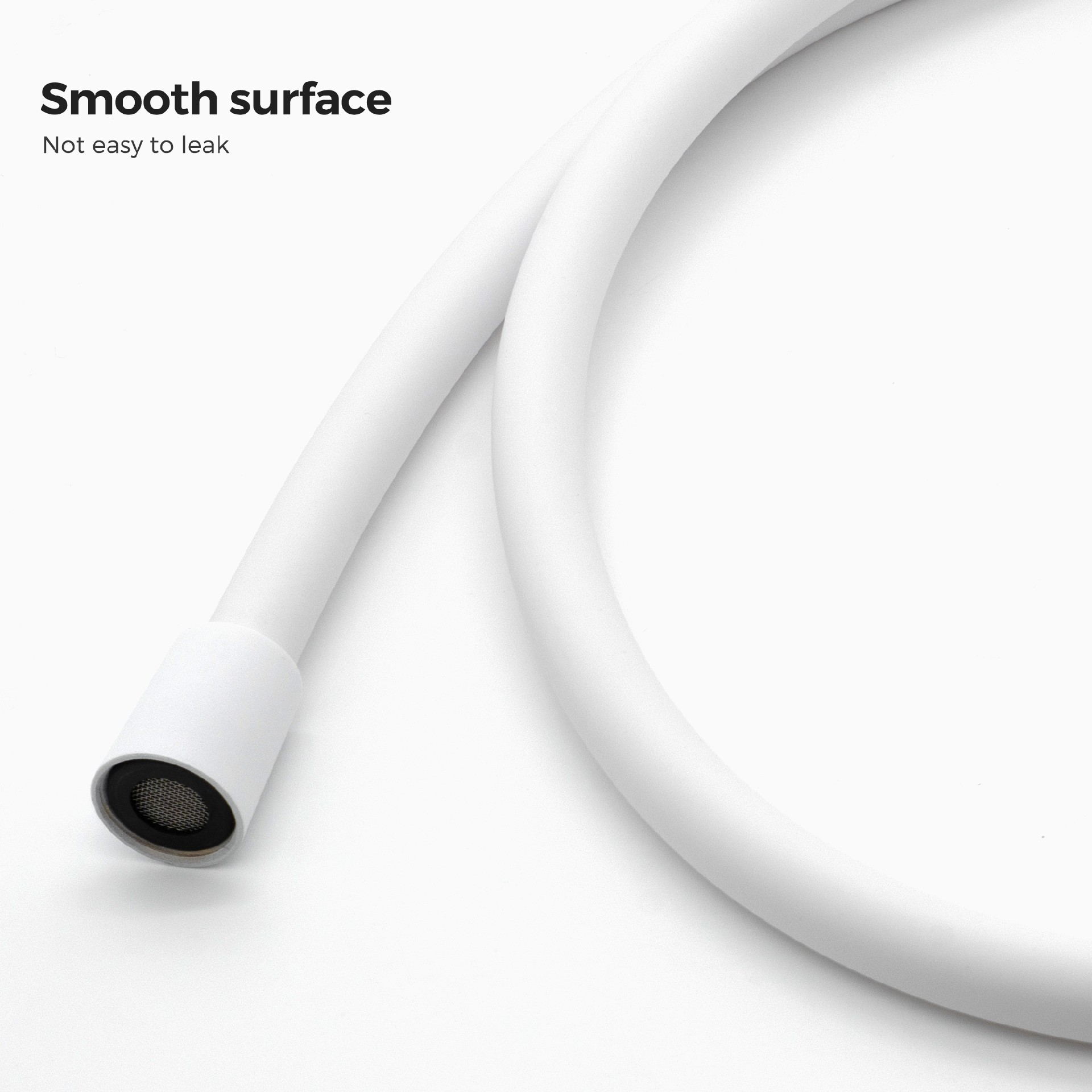 White Smooth Shower Hose