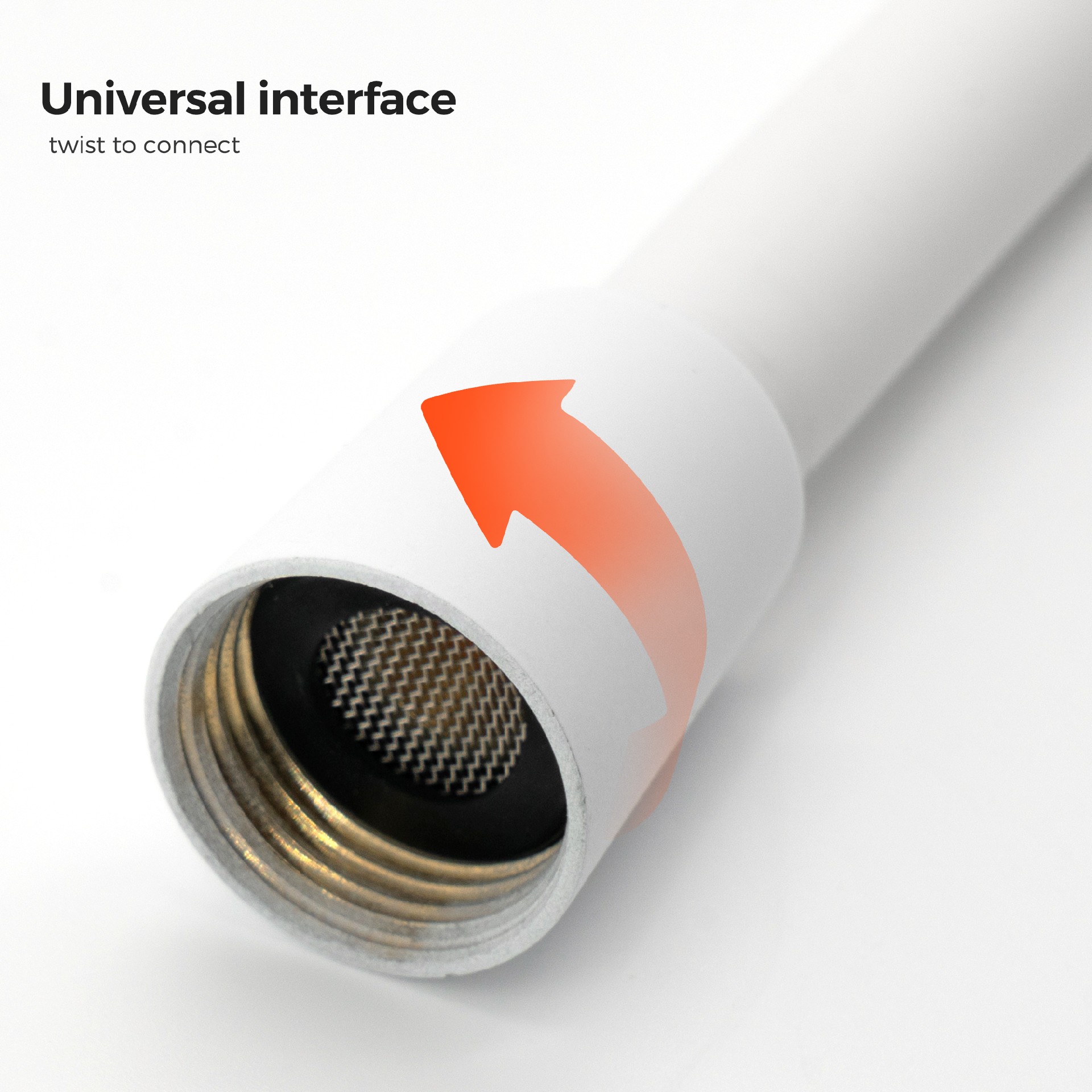 White Smooth Shower Hose