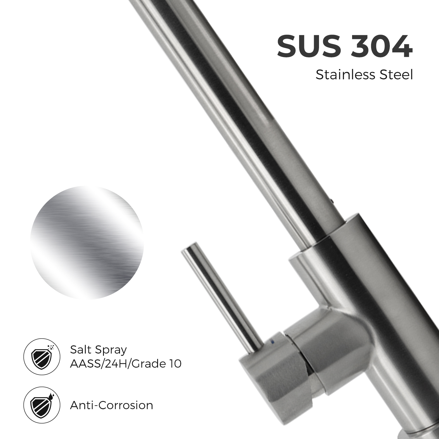 Single Handle Stainless Steel Pull-out Kitchen Faucet