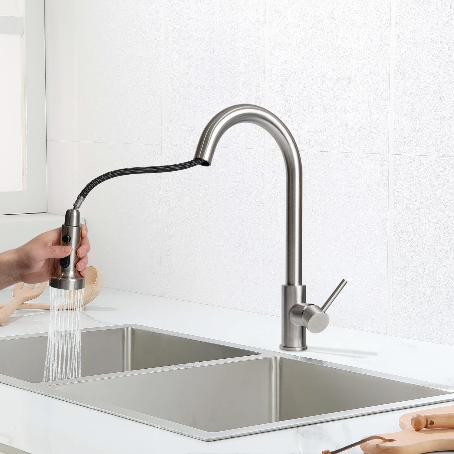 Stainless Steel Kitchen Pull-out Faucet