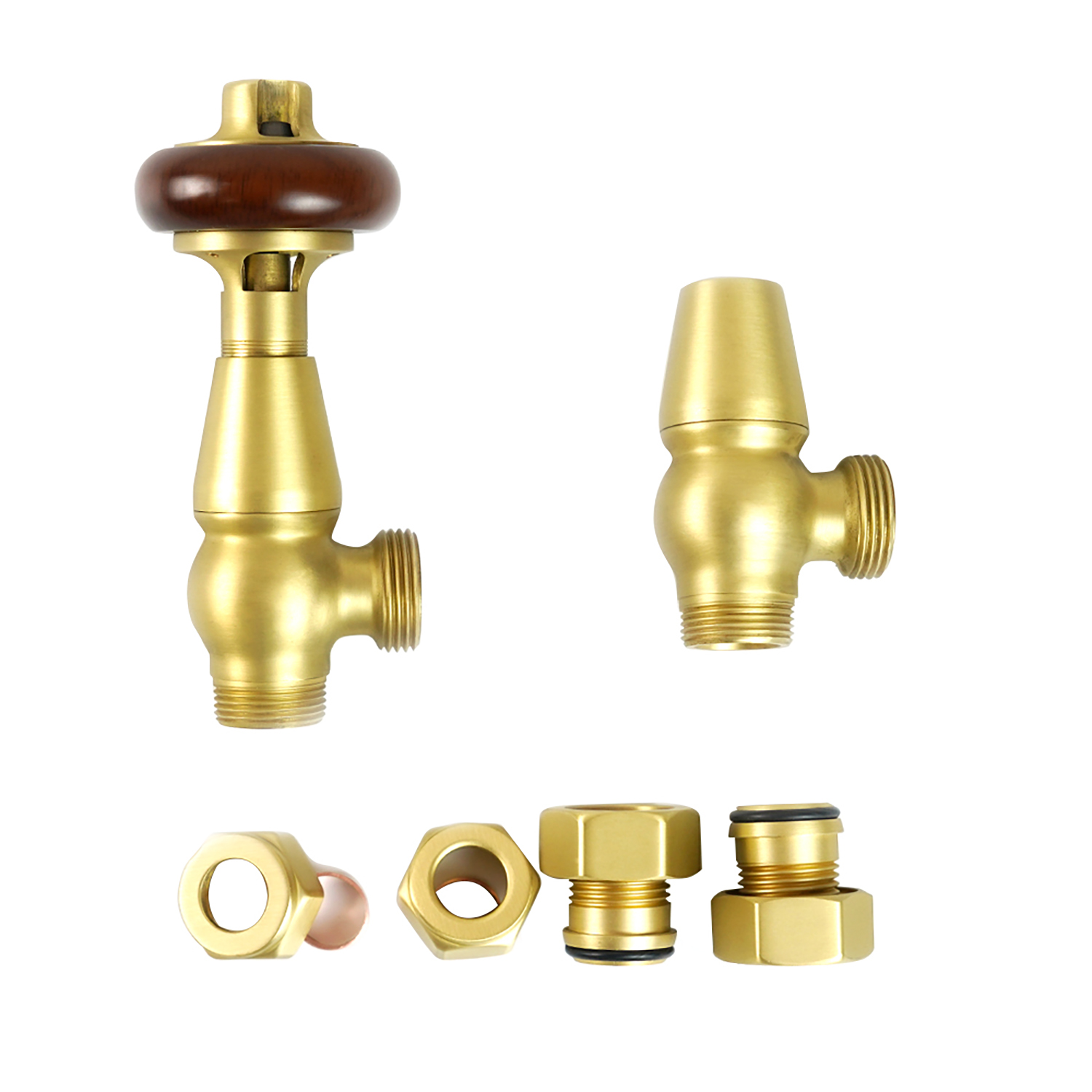 Brushed Brass Traditional Angled TRV