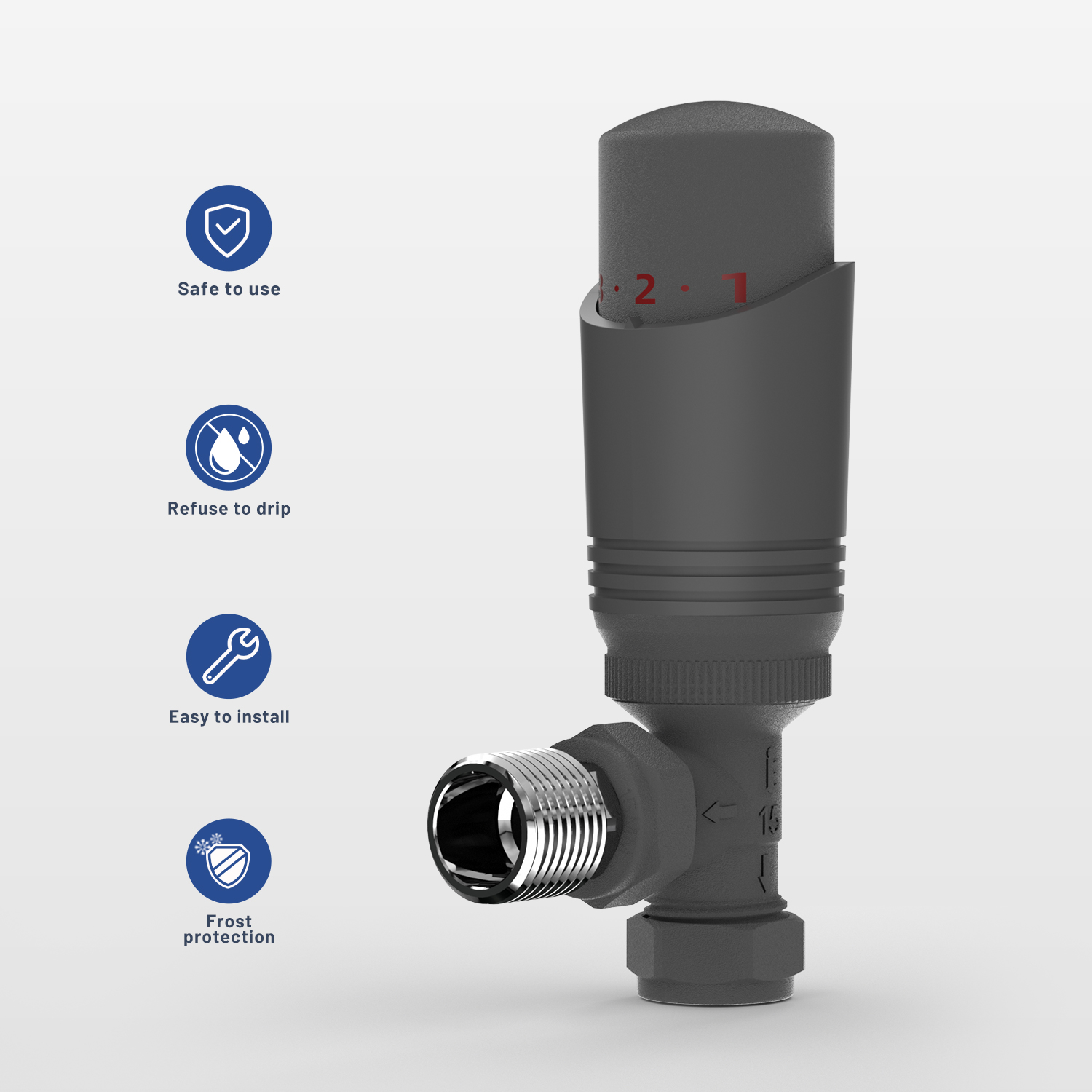 Anthracite Grey Angled TRV Set