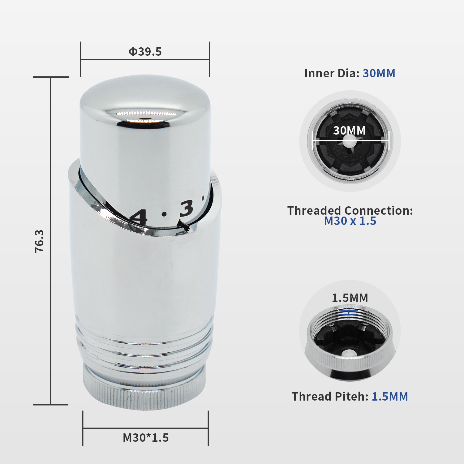 Chrome TRV Head