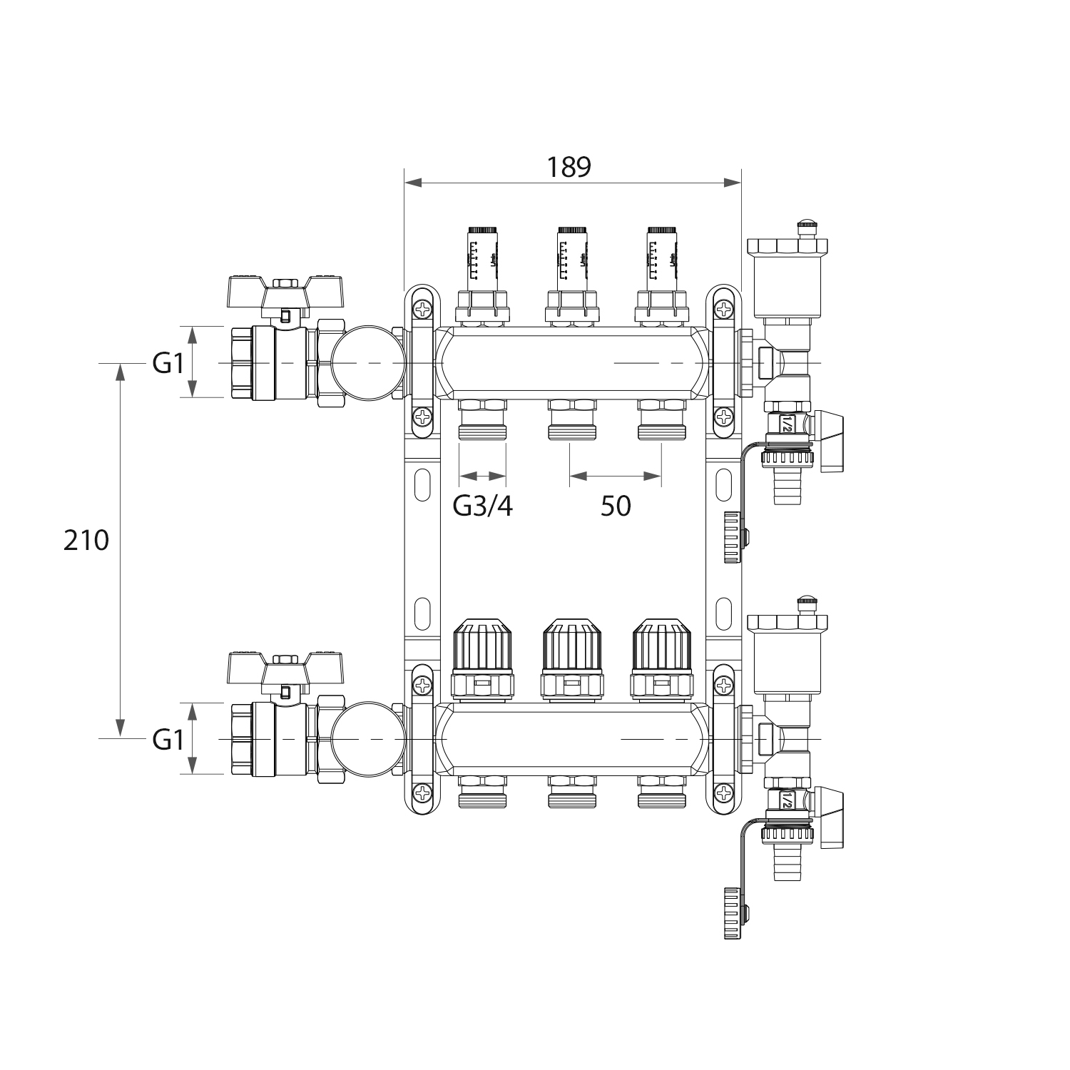 3 Way Heating manifold