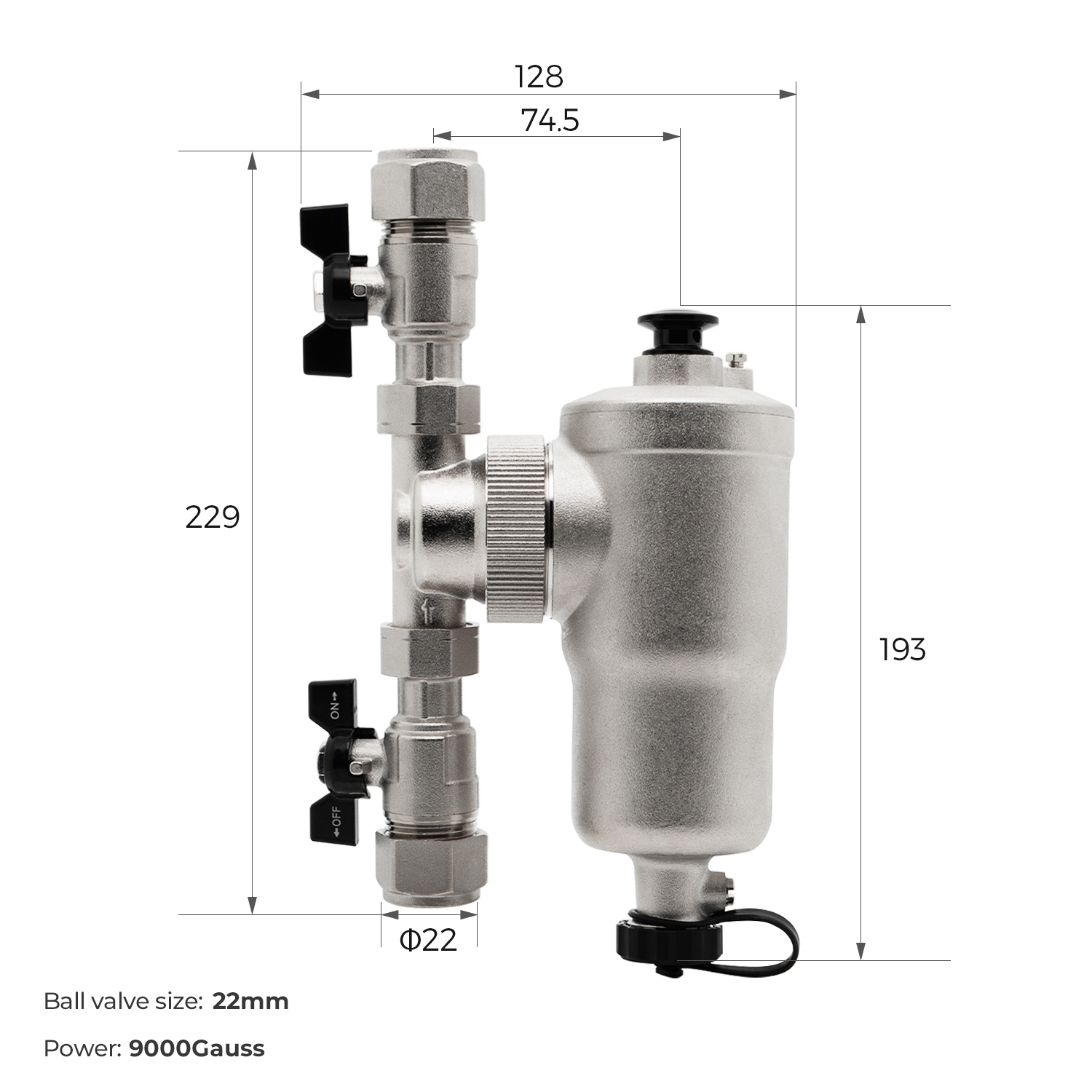 Silver Magnetic Boiler Filter