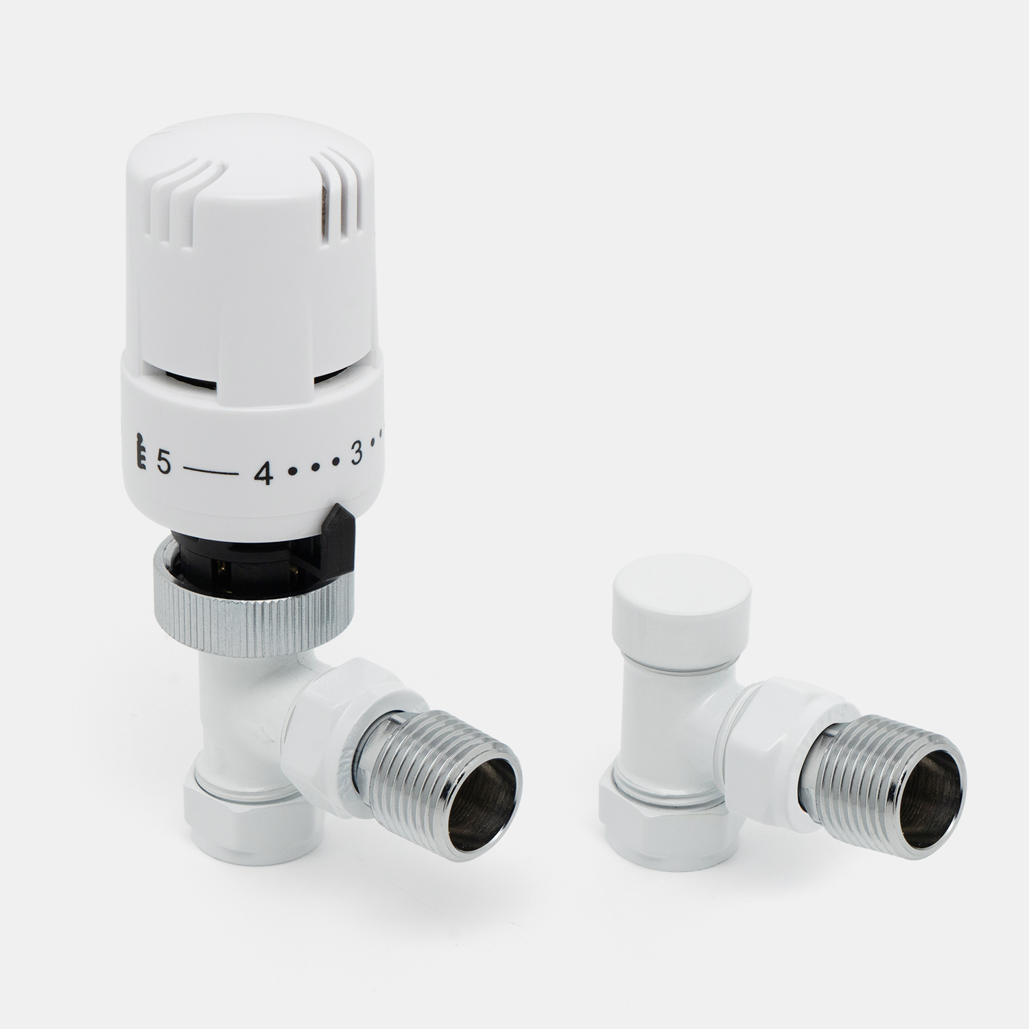 White Thermostatic Radiator Valve set